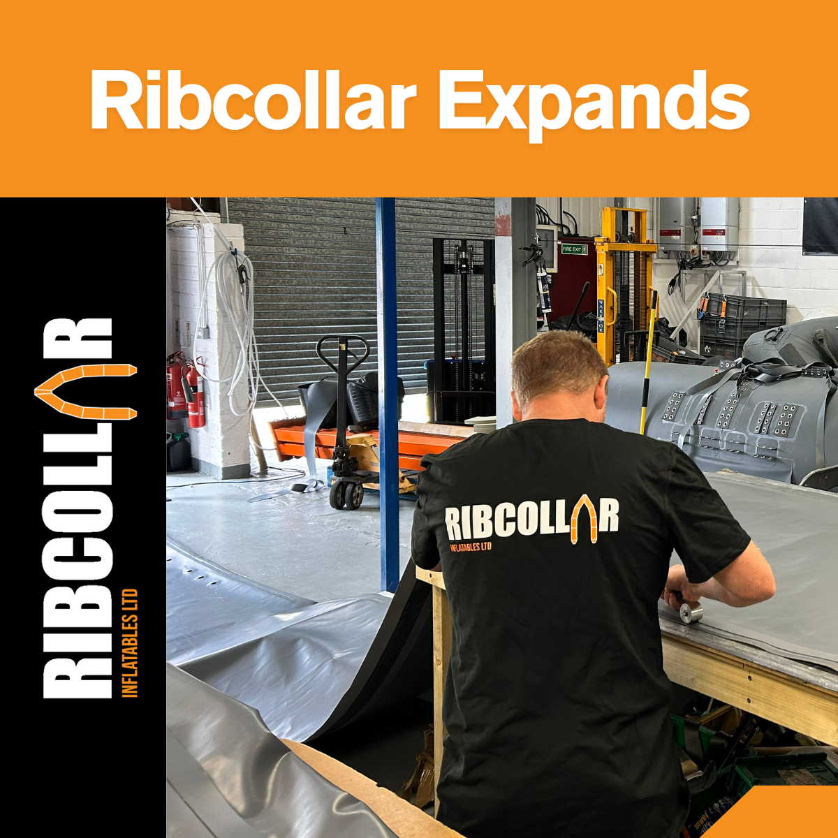 Man in Ribcollar Black Shirt working in workshop