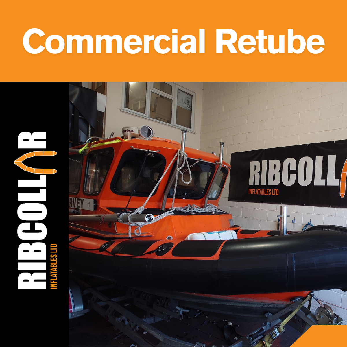 Orange Ribcollar Commerical Boat for Retube